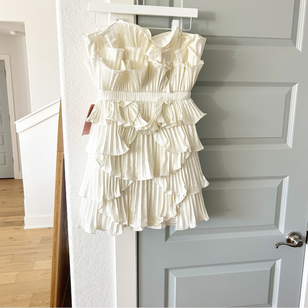 AMUR White Ruffle Mini Dress - Picture 7 of 13